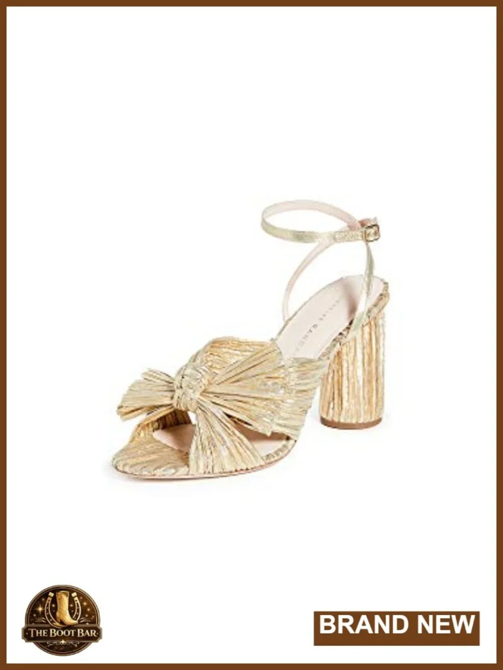 Loeffler Randall Camellia Pleated Bow Heeled Sandals with Ankle Strap